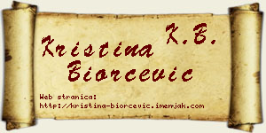 Kristina Biorčević vizit kartica